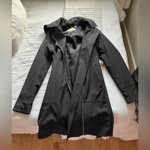 Black Michael Kors Trench Rain Jacket